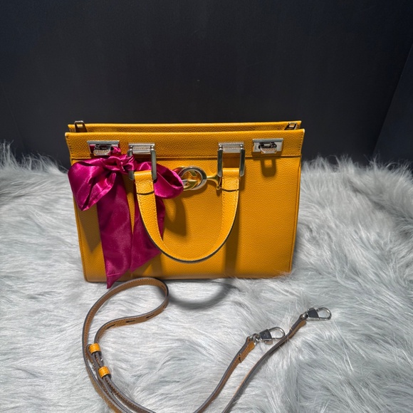 Gucci Orange Posillipo Grain Calfskin Zumi~with COA - Picture 7 of 16